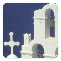 Greece, Santorini. View of a Greek church and