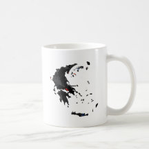 Greece Trendy Peace Sign with Greek map Coffee Mugs