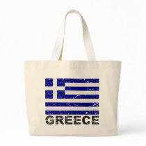 Greece Vintage Flag Tote Bags