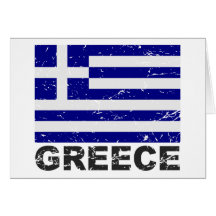Greece Vintage Flag Card