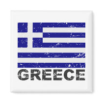 Greece Vintage Flag Magnet