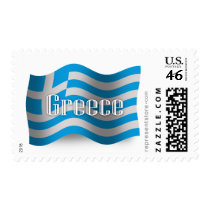 Greece Waving Flag Postage Stamp