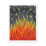 Greed - economic collapse original art painting post card