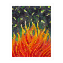Greed - economic collapse original art painting post card