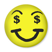 Greedy face Smiley Magnet by Rajee1 Greedy face Smiley Magnet