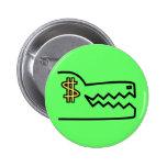 greedy greedy gator. pinback button