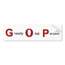 GREEDY ONE PERCENT BUMPER STICKERS