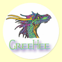 GreeHee The Deep Thinking Dragon stickers
