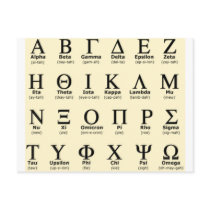 greek alphabet gifts postcards