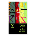 Greek alphabets profile card business card template