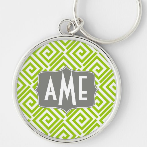 Greek Chic Monogram Keychain Customizable Zazzle