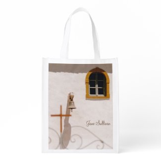 Greek Church With Cross and Bell Grocery Bag
