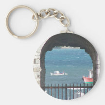Greek Door to the Ocean Key Chain