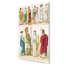 Greek Dress, from 'Trachten der Voelker, 1864 Canvas Prints