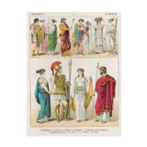 Greek Dress, from 'Trachten der Voelker, 1864 Post Cards