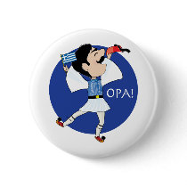 Greek Evzone dancing with Flag OPA! Button