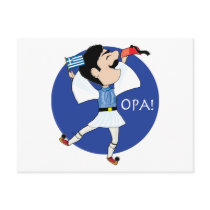 Greek Evzone dancing with Flag OPA! Post Cards
