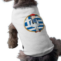 Greek Evzone with Flag pet clothing by mariabellimages Greek Evzone with Flag pet clothing