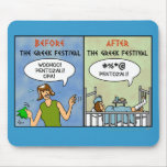 Greek Festival Pentozali Funny FolkDancing Cartoon Mousepads