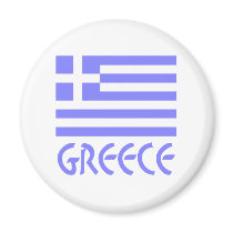 Greek Flag & Word Greece Magnet