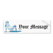 Greek Girl Silhouette Flag Bumper Sticker