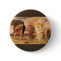 Greek Girls Picking Up Pebbles By The Sea Leighton Pin