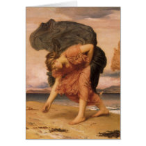 Greek Girls Picking Up Pebbles By The Sea Leighton Greeting Card