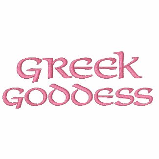 Greek Goddess ~ Pink on White HOODIE embroideredshirt