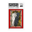 Greek in Toga & Peafowl Peacock Postage Stamp stamp