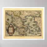 Greek Islands Map Ortelius 1570 posters