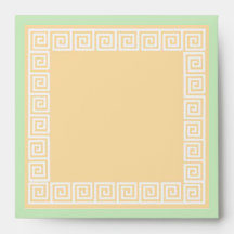 Greek Key Green Envelopes
