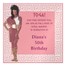 Greek Key Pink Personalized Invite