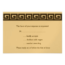 Greek Key RSVP Cards Custom Announcements
