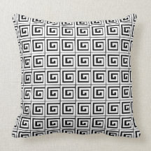 Greek Key White Pillows