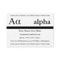 Greek Letter Alpha Custom Design business cards