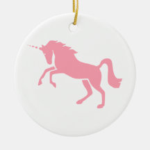 Greek Mythological Pink Unicorn Design Christmas Tree Ornaments