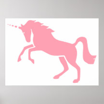 Greek Mythological Pink Unicorn Design Posters