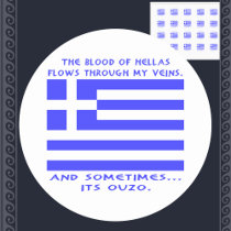 Greek Ouzo Round Stickers