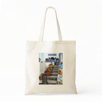 greek tavern on Santorini, Greece Tote Bag
