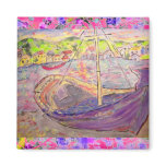 greek  village sunset drip magnets
