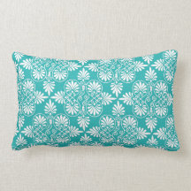 Greek White Teal Pattern Ancient Decorative Accent Throw Pillows