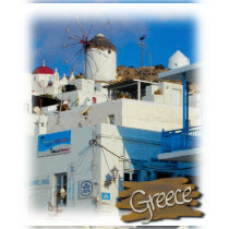 Greek Windmill Babydoll Tee t-shirts by DesignerGal Greek Windmill Babydoll Tee t-shirts