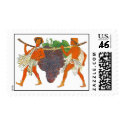 Greeks Carrying Grape Cluster Grapes Postage Stamp stamp
