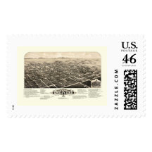 Greeley, CO Panoramic Map - 1882 Stamp