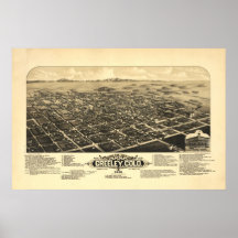 Greeley Colorado 1882 Antique Panoramic Map Posters
