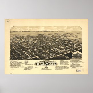 Greeley Colorado 1882 Panoramic Map zazzle_print