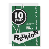 Green 10 Year Class Reunion Invitation