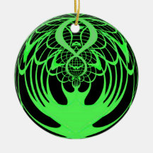 Green 2 Designs in 1 Christmas Ornament
