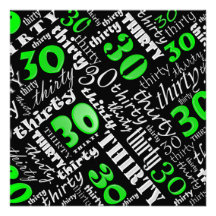 Green 30th Birthday Party Invitation