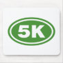 Green 5K Runner Oval Mousepads